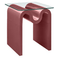 Ondine Glass Top Side Table - Spiced Apple