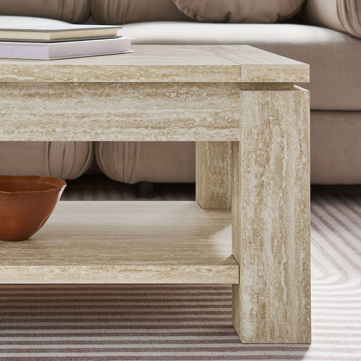Hollis Travertine Coffee Table