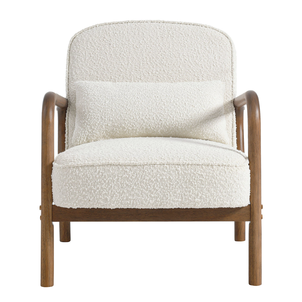 Charlie Boucle Upholstered Armchair - Ivory