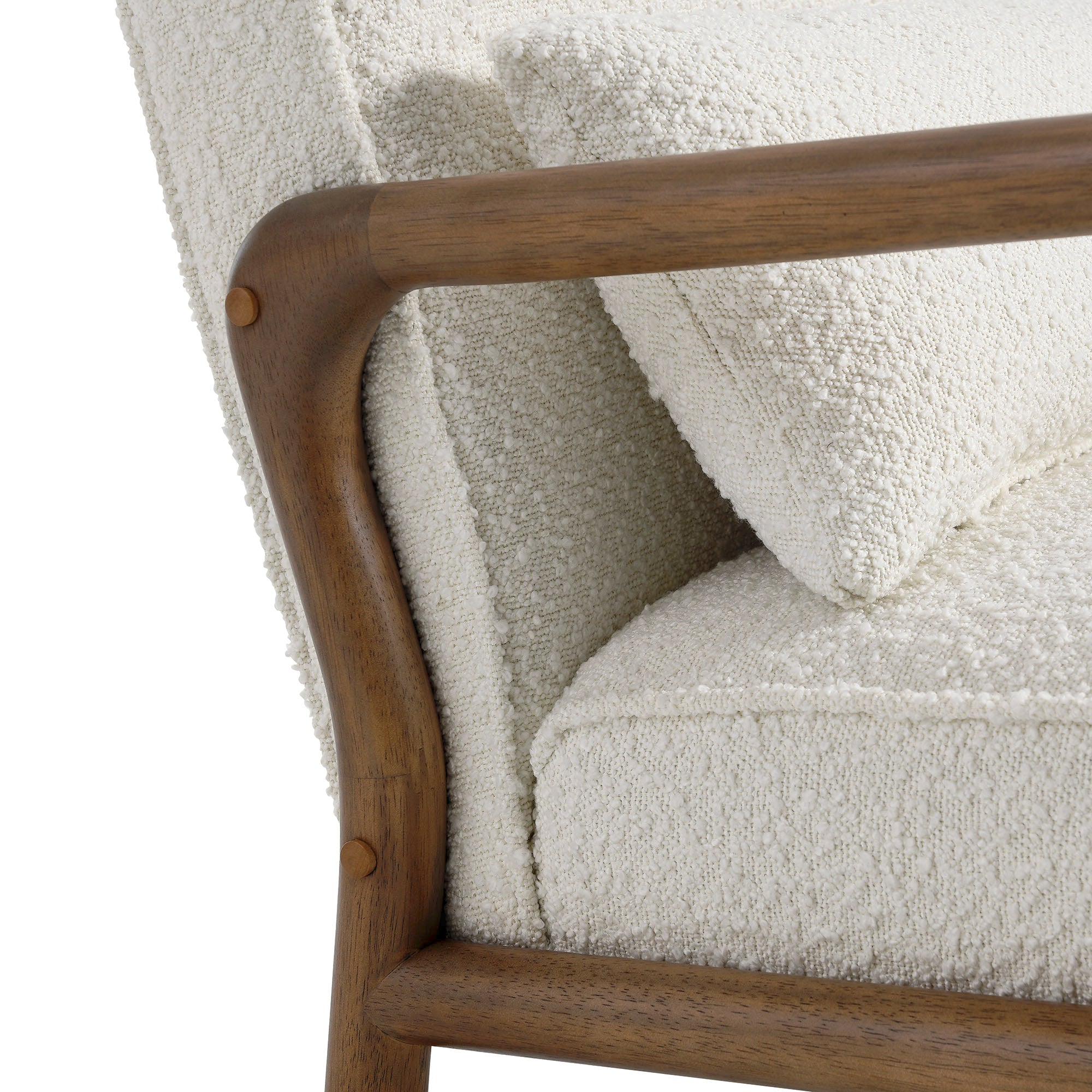 Charlie Boucle Upholstered Armchair - Ivory