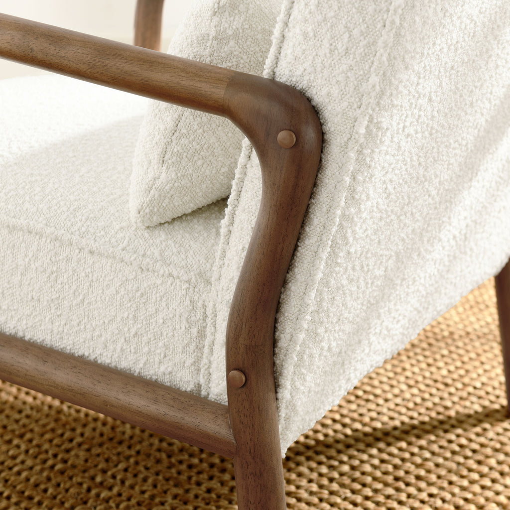 Charlie Boucle Upholstered Armchair - Ivory
