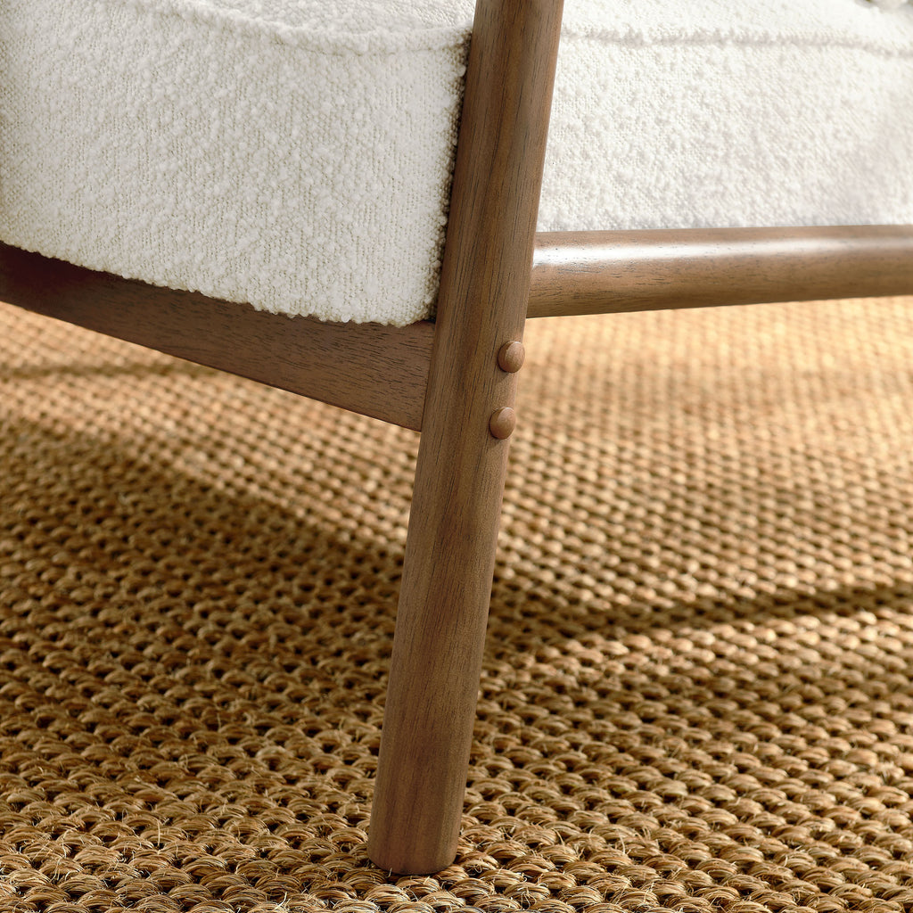 Charlie Boucle Upholstered Armchair - Ivory