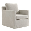 Serene Fabric Slipcovered Swivel Armchair - Linen