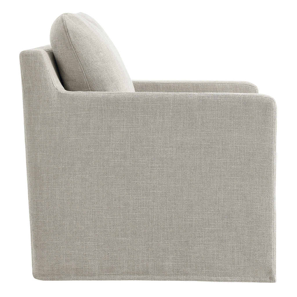 Serene Fabric Slipcovered Swivel Armchair - Linen