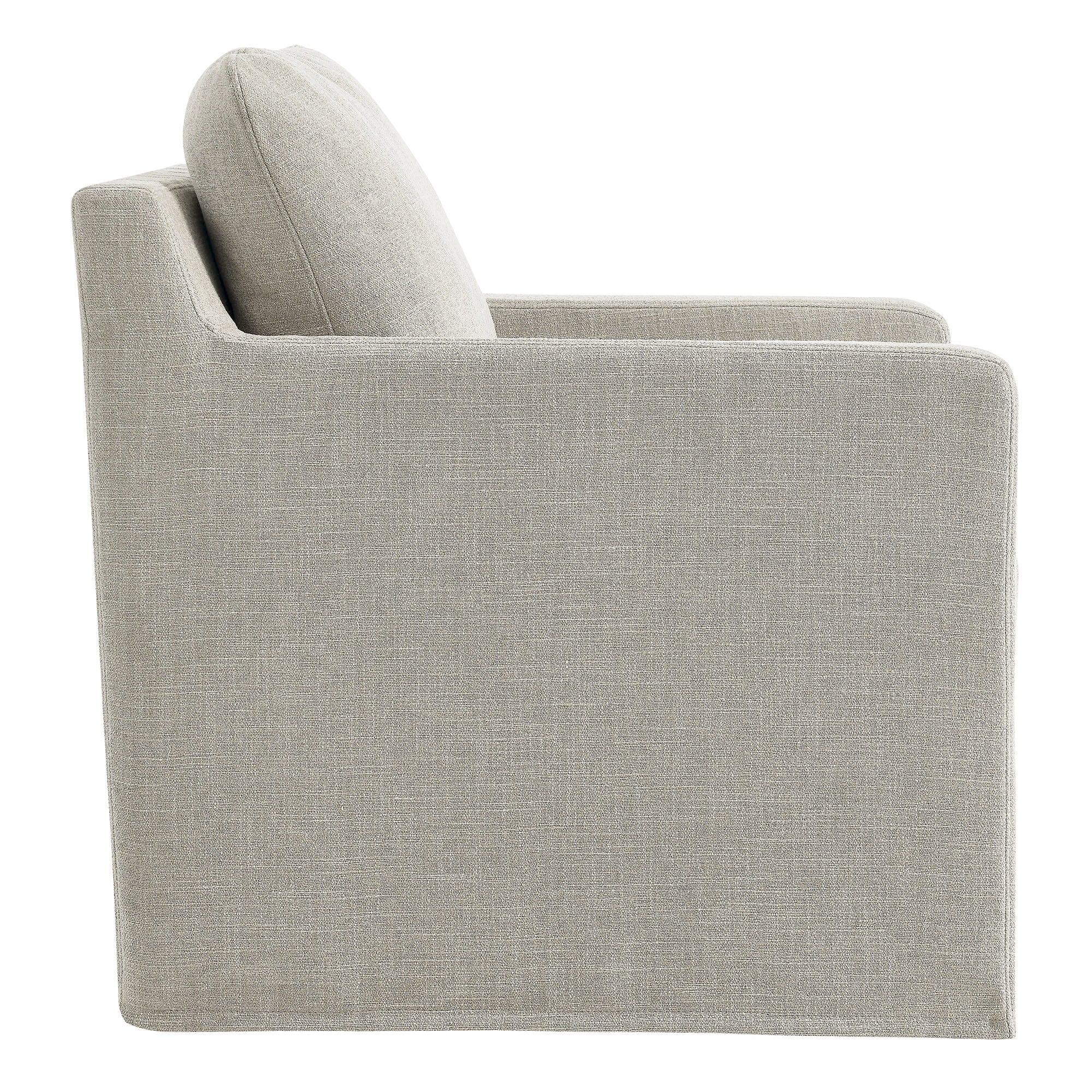 Serene Fabric Slipcovered Swivel Armchair - Linen