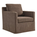 Serene Fabric Slipcovered Swivel Armchair - Mocha