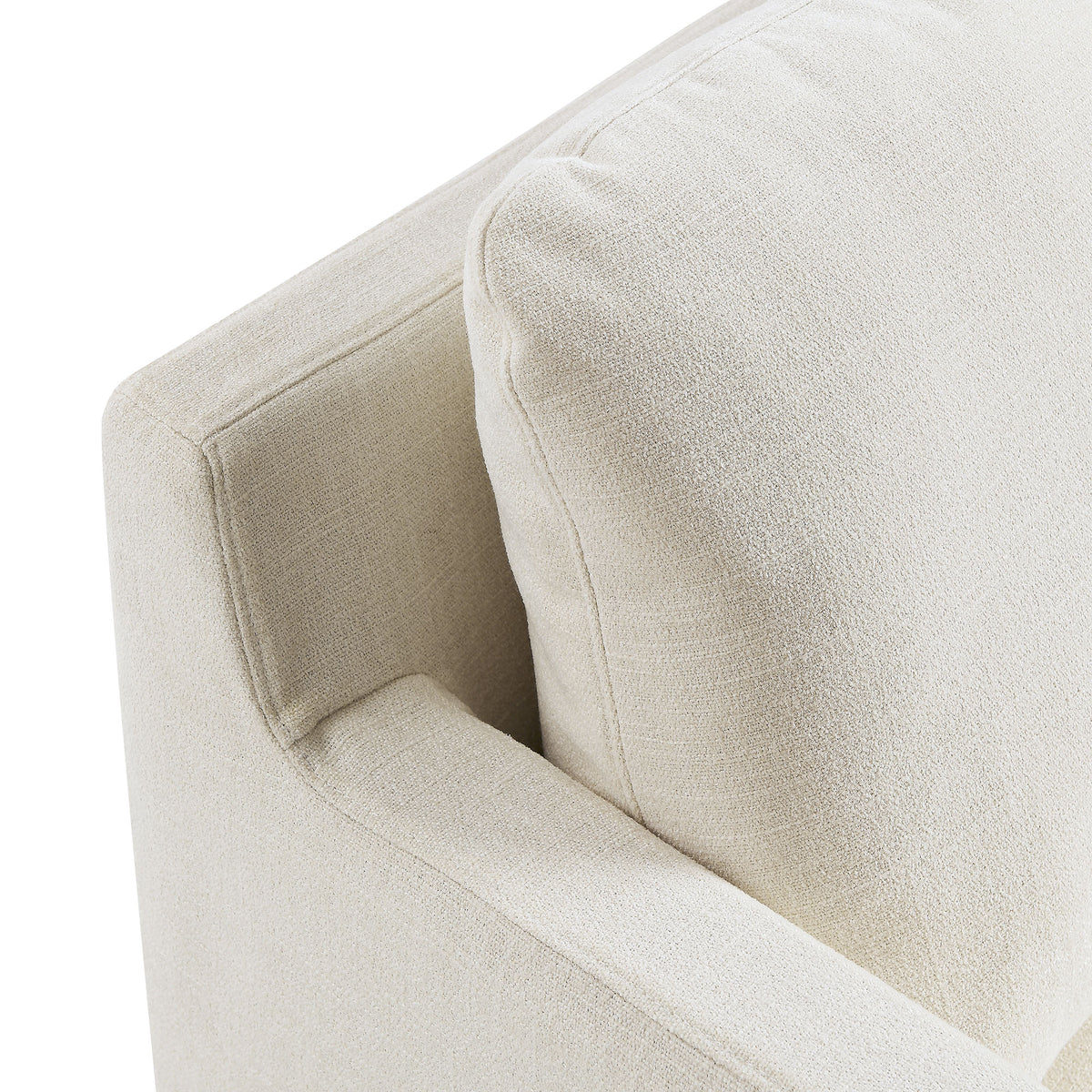 Serene Fabric Slipcovered Swivel Armchair - Salt
