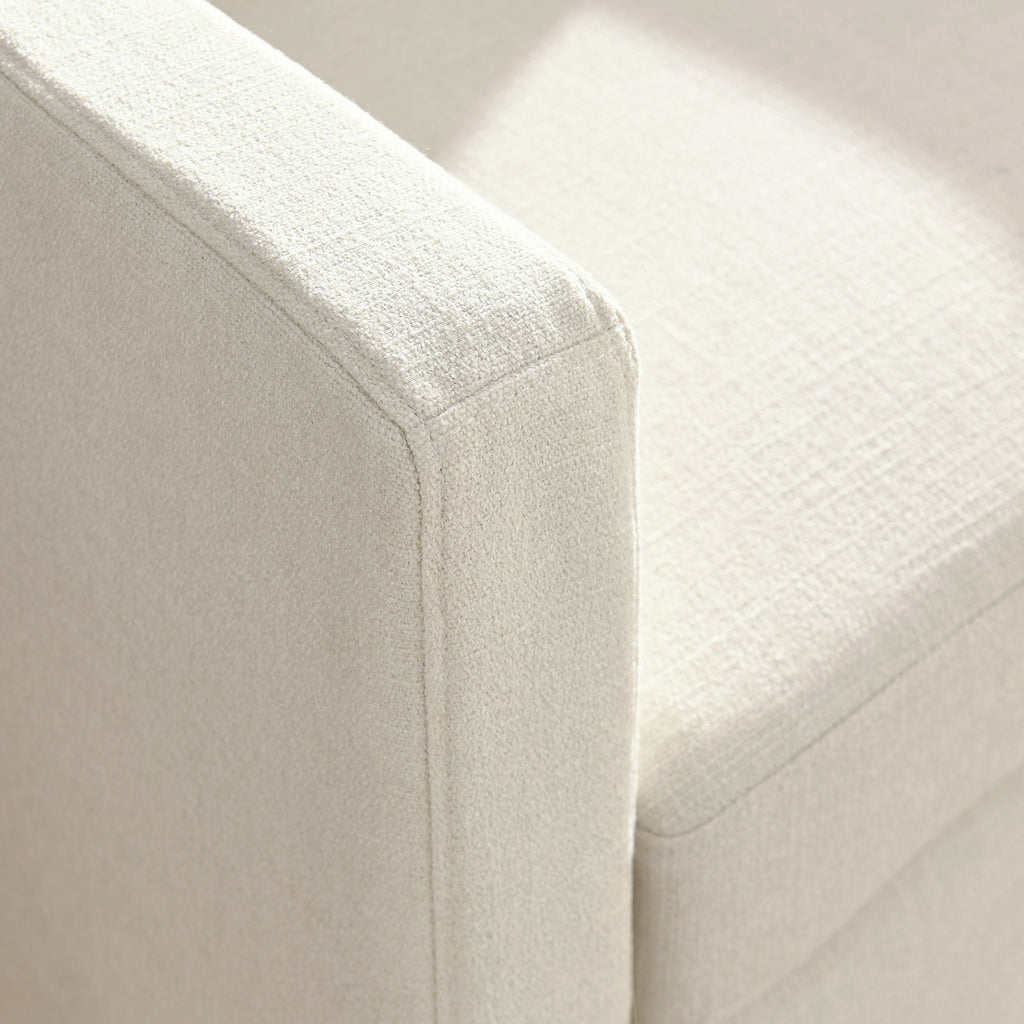 Serene Fabric Slipcovered Swivel Armchair - Salt