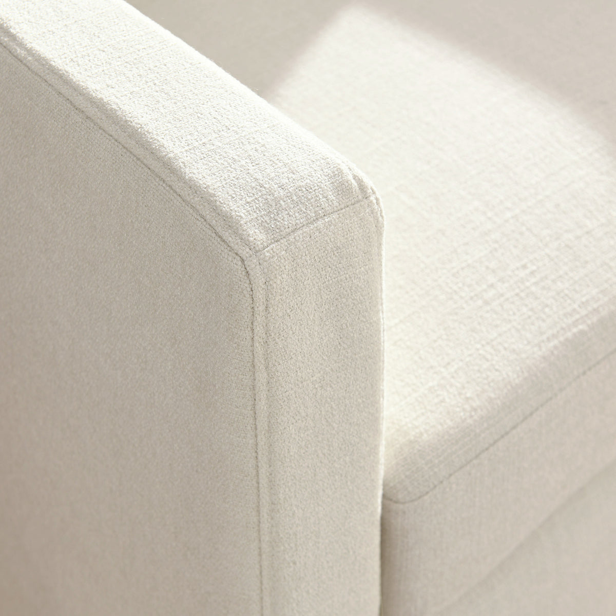 Serene Fabric Slipcovered Swivel Armchair - Salt