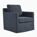 Serene Fabric Slipcovered Swivel Armchair - Slate Blue