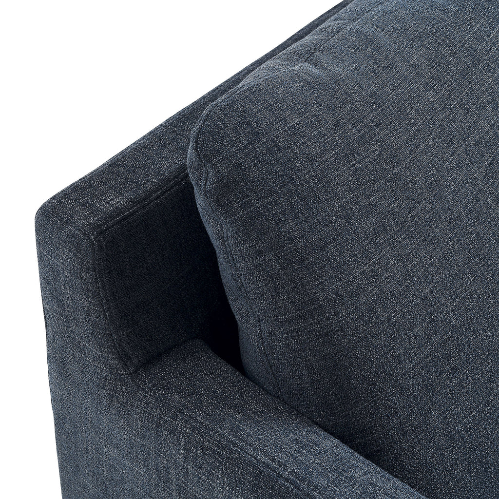 Serene Fabric Slipcovered Swivel Armchair - Slate Blue