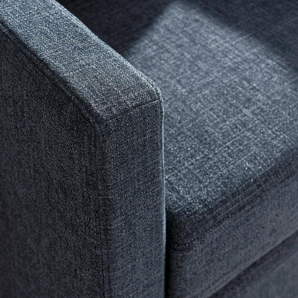 Serene Fabric Slipcovered Swivel Armchair - Slate Blue