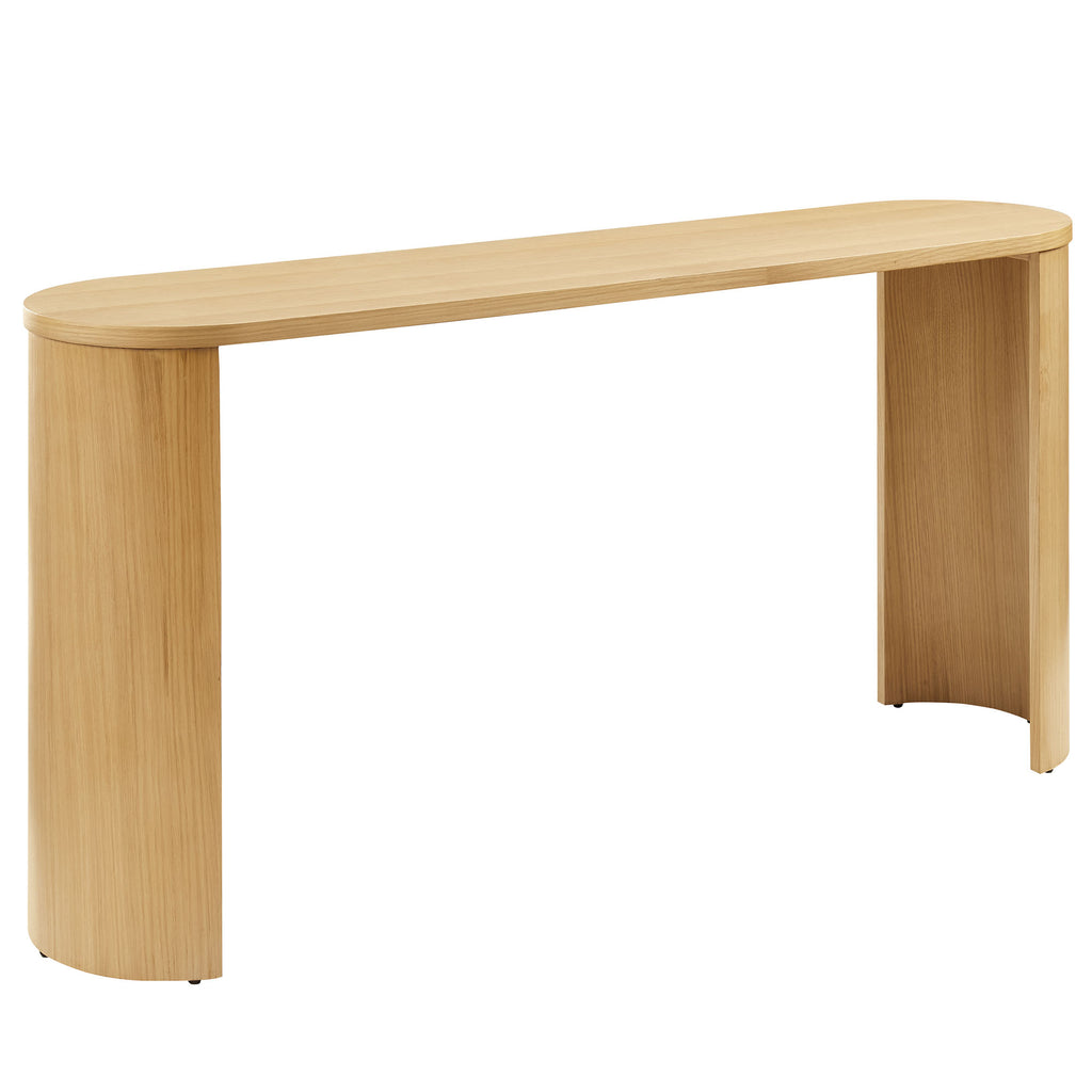 Aspect Oval Wood Entryway Console Table - Oak