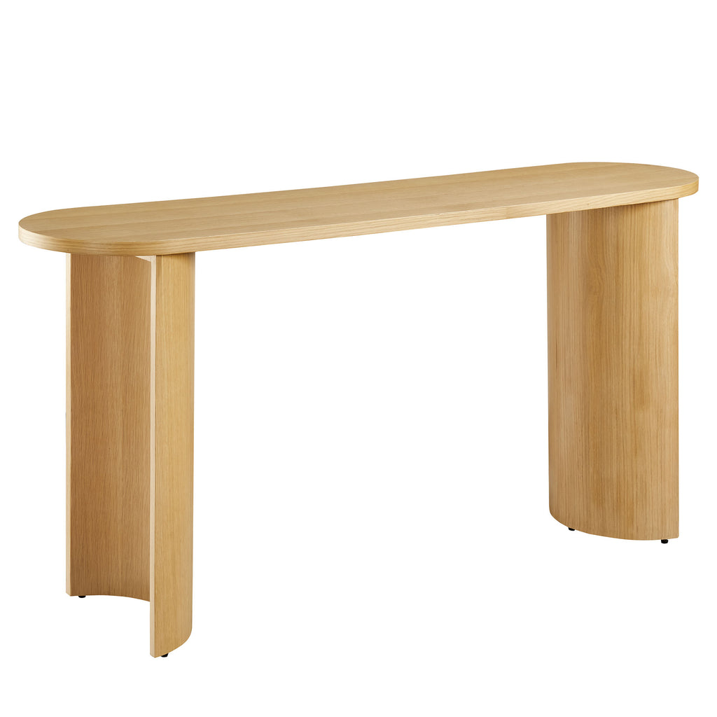 Aspect Oval Wood Entryway Console Table - Oak