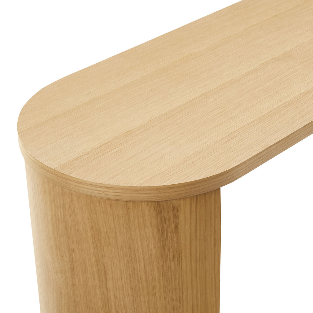 Aspect Oval Wood Entryway Console Table - Oak