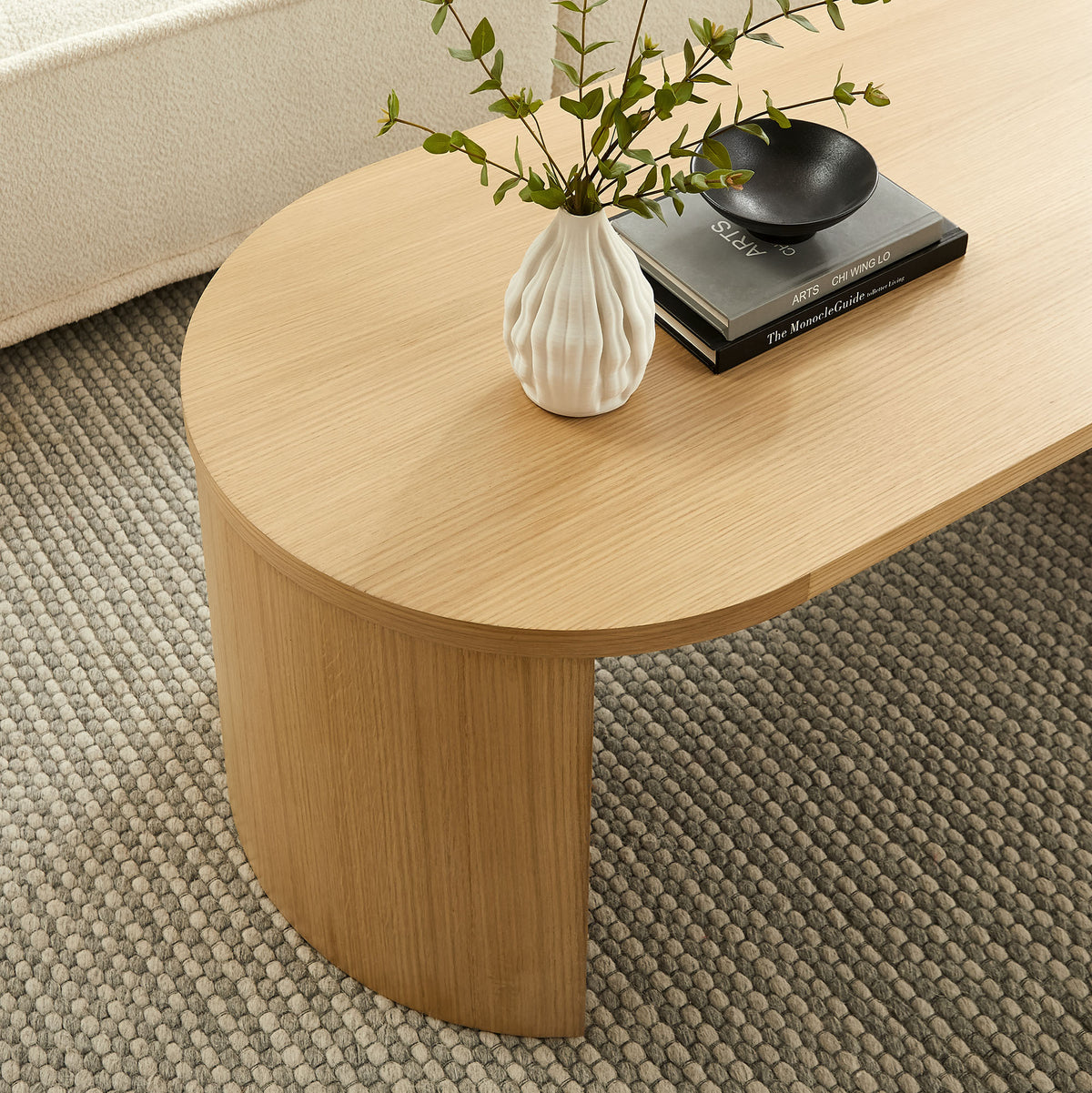 Aspect Oval Wood Coffee Table - Oak