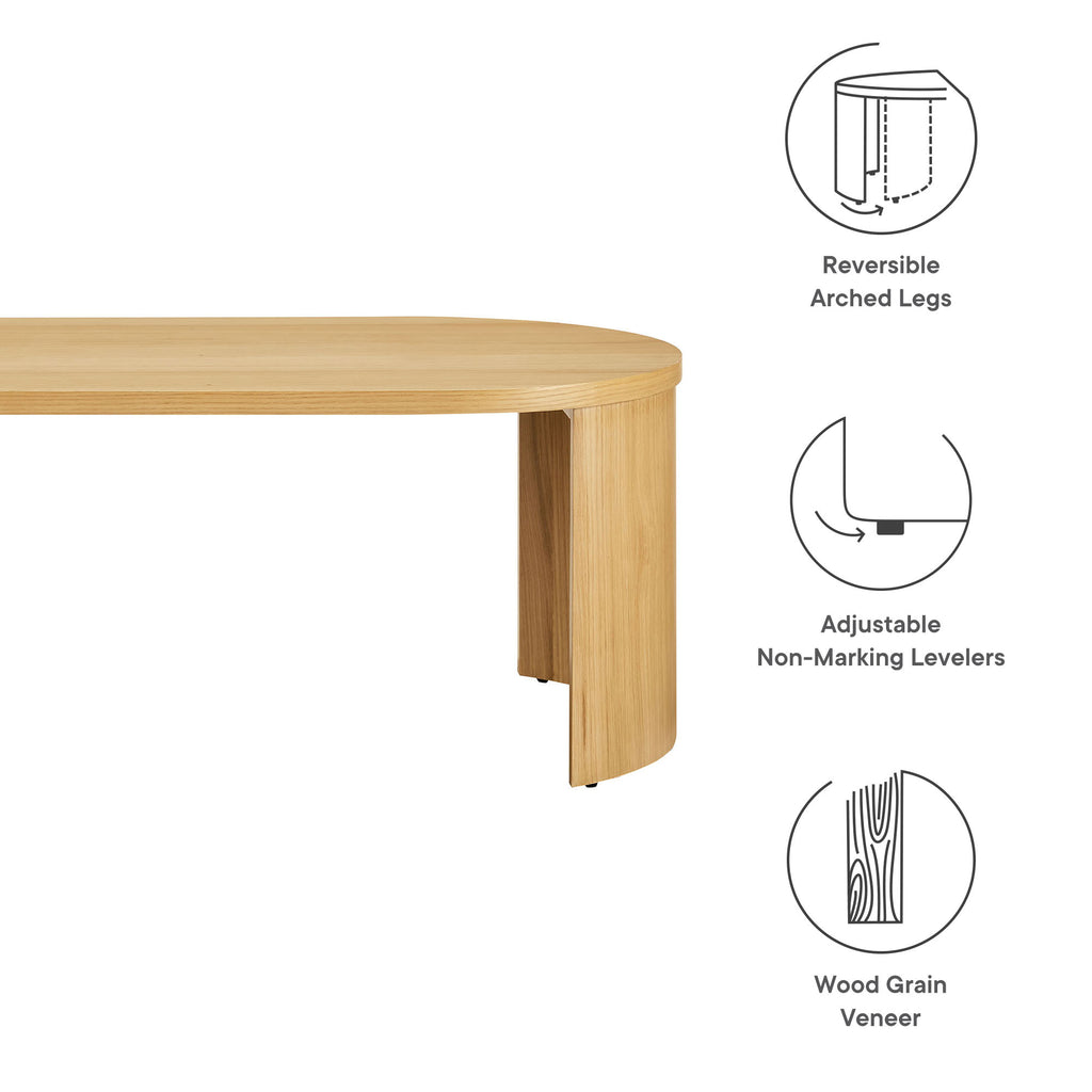 Aspect Oval Wood Coffee Table - Oak