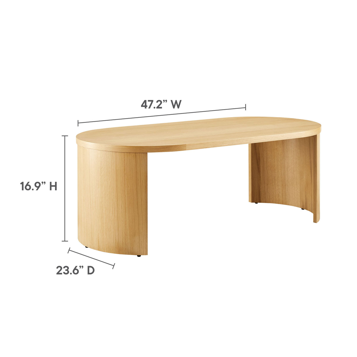 Aspect Oval Wood Coffee Table - Oak