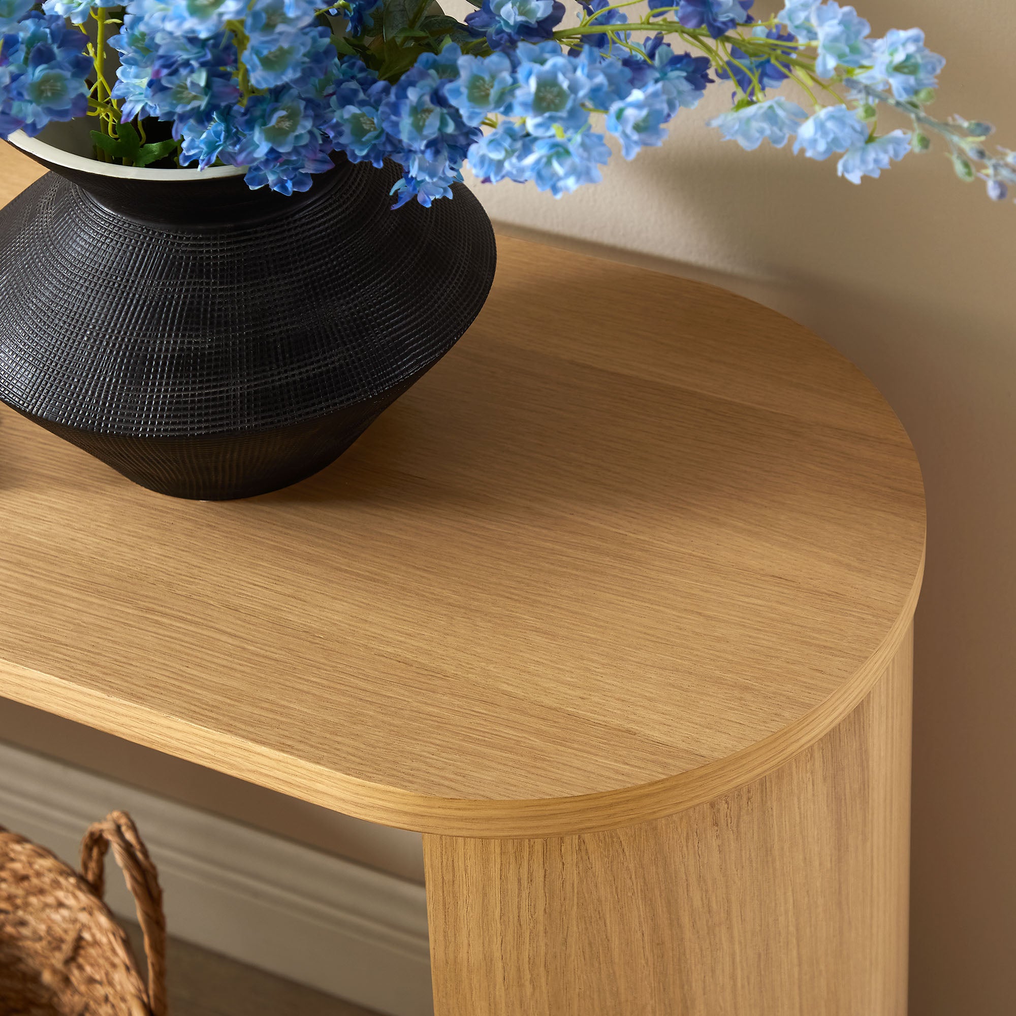 Aspect Oval Wood Entryway Console Table - Oak