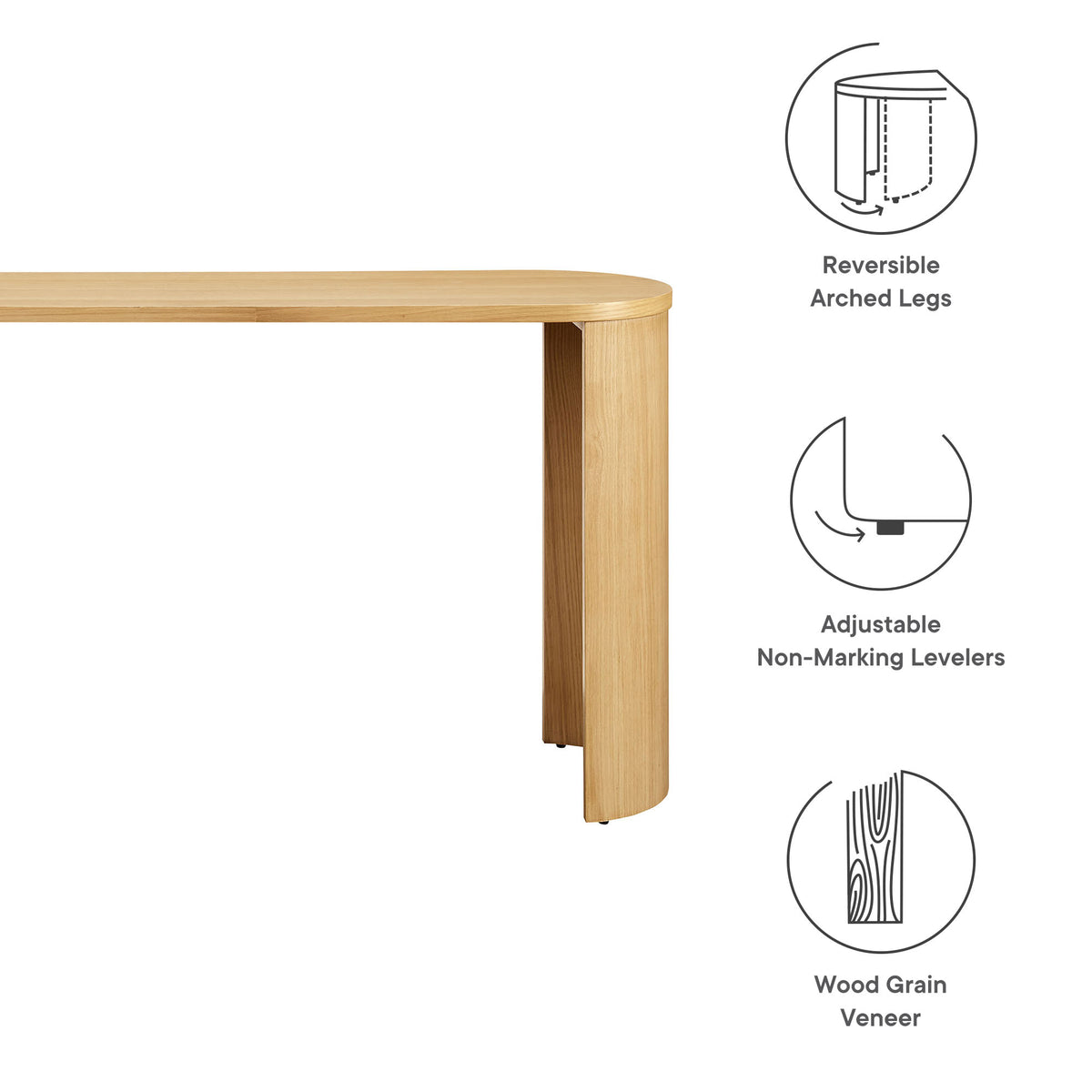 Aspect Oval Wood Entryway Console Table - Oak