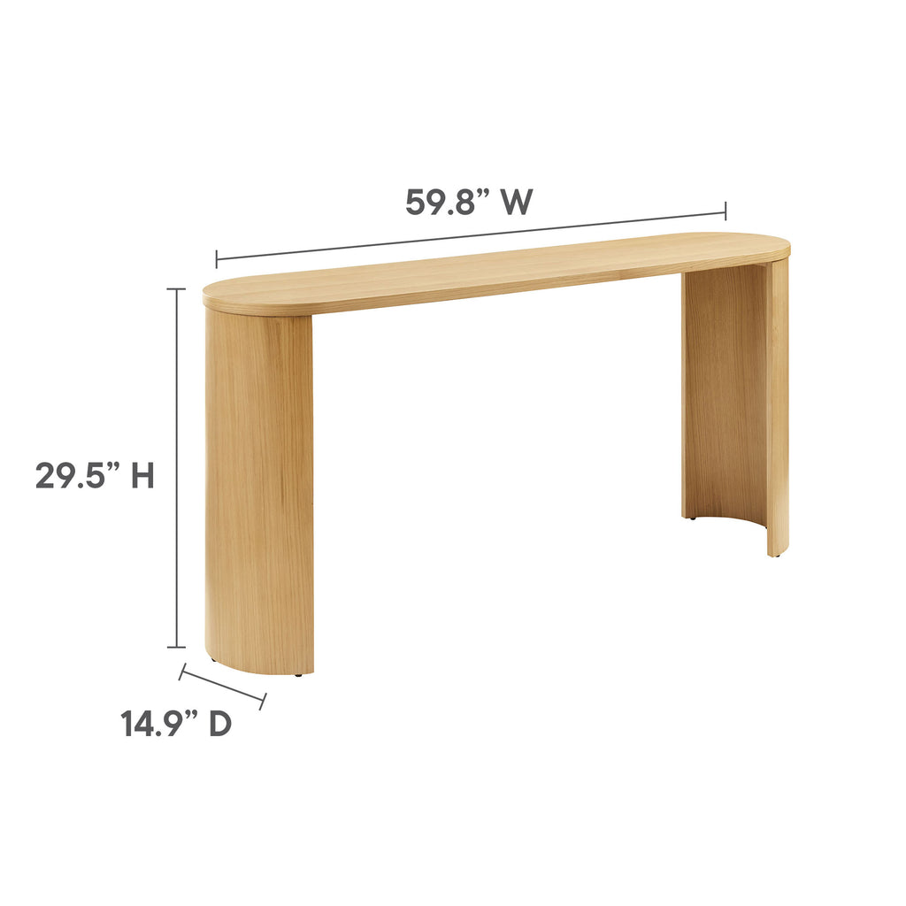 Aspect Oval Wood Entryway Console Table - Oak