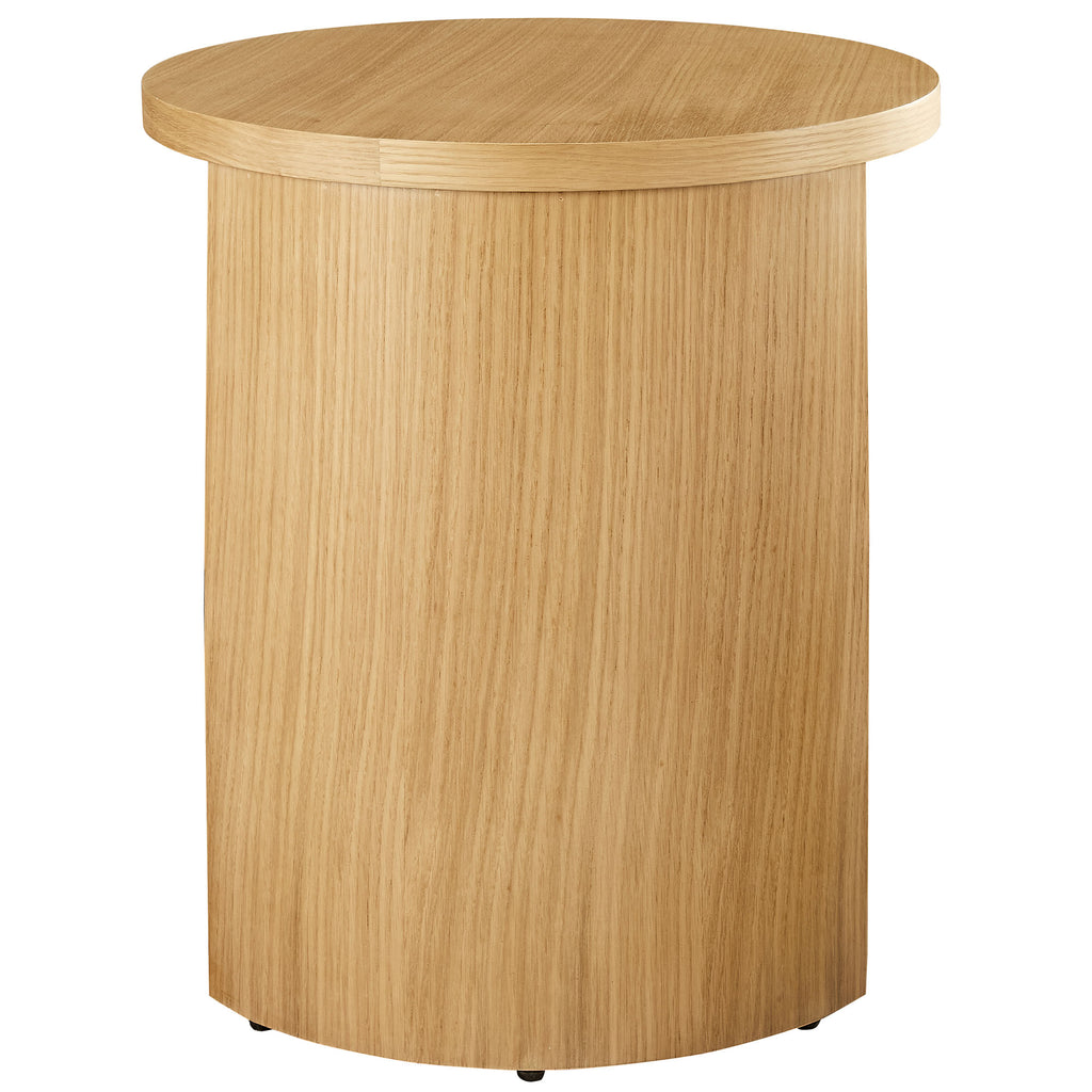 Aspect Round Wood End Table - Oak