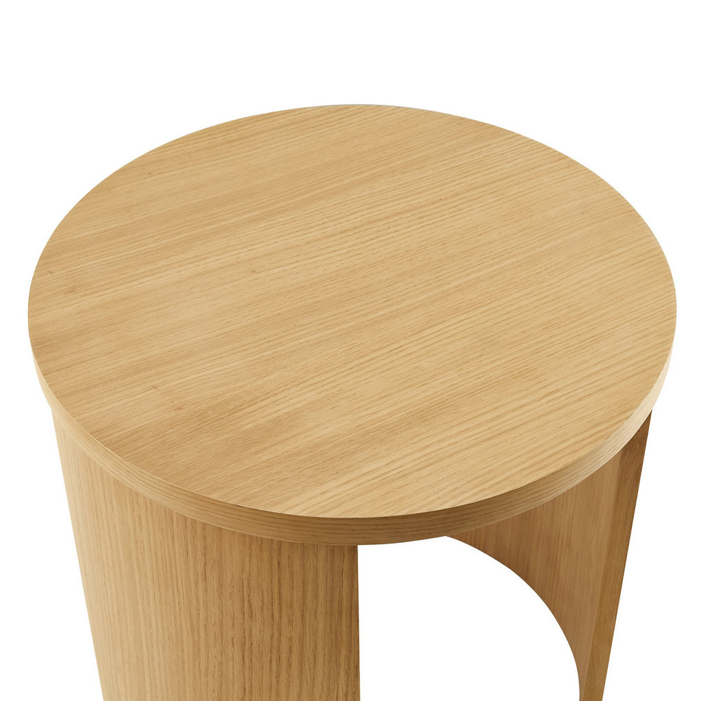 Aspect Round Wood End Table - Oak
