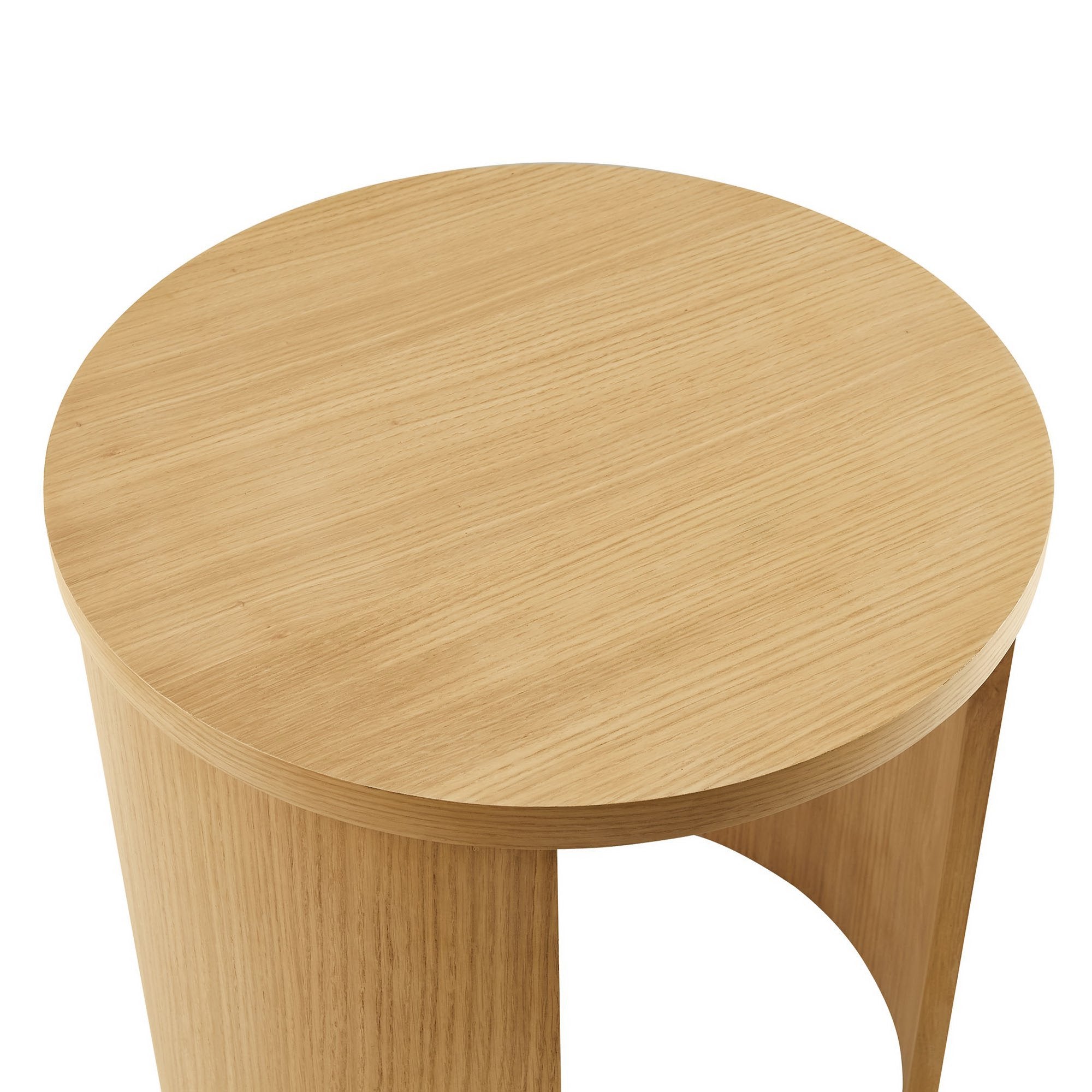 Aspect Round Wood End Table - Oak
