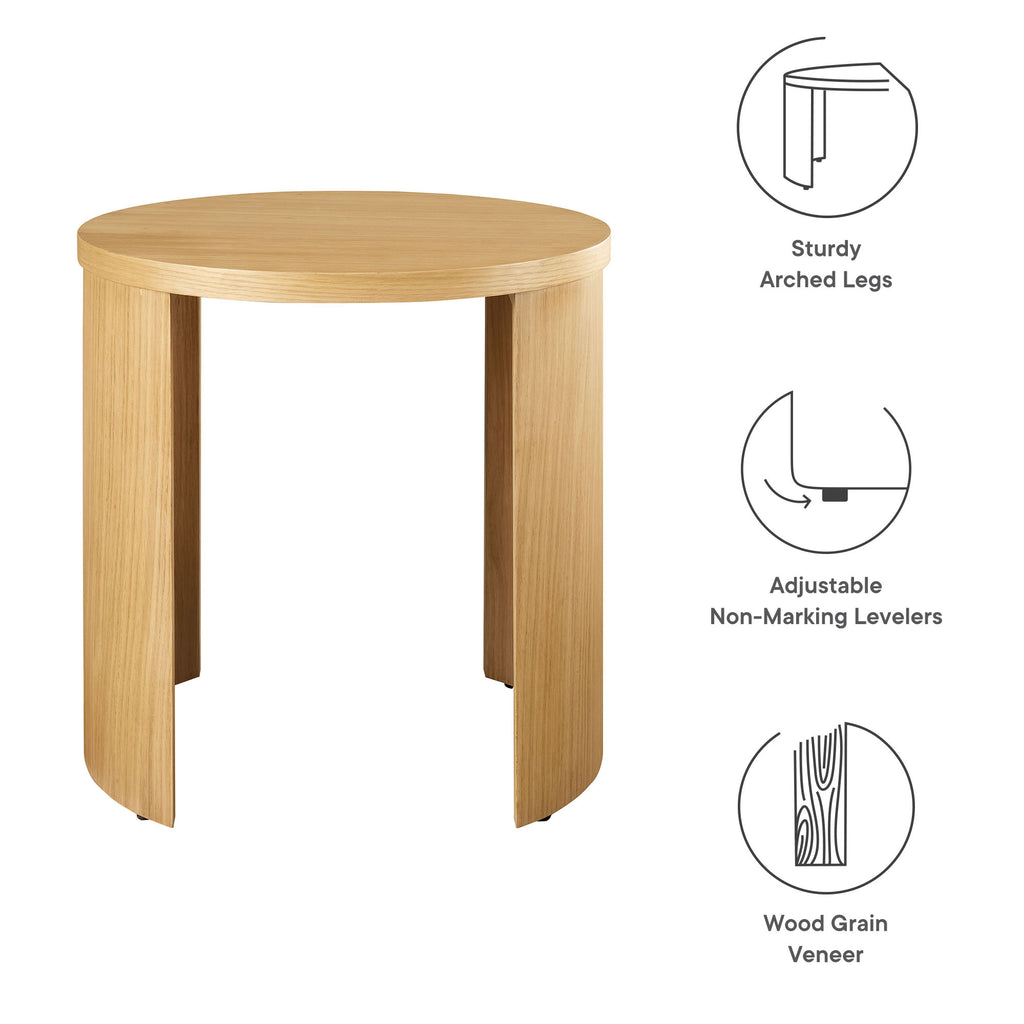Aspect Round Wood End Table - Oak