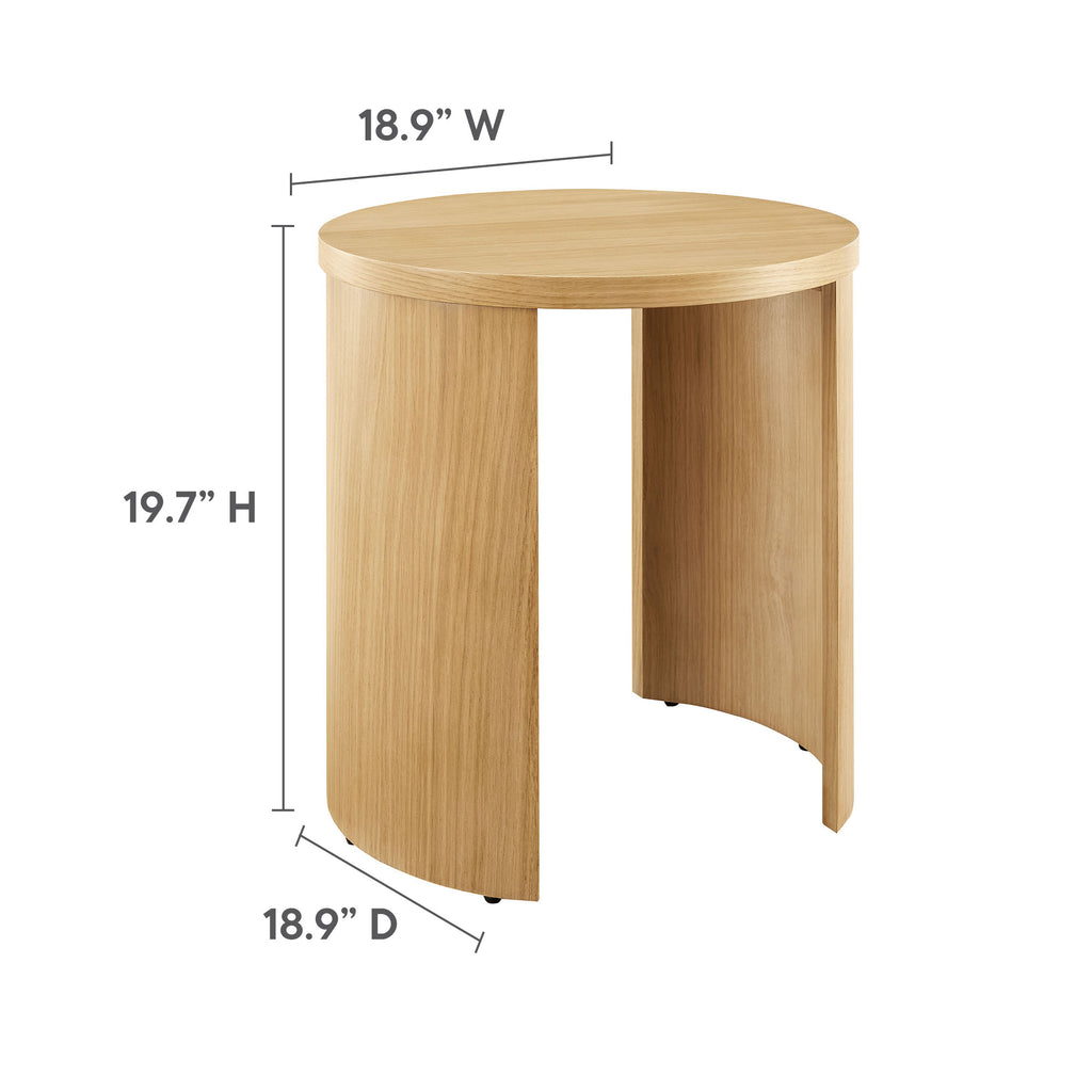 Aspect Round Wood End Table - Oak