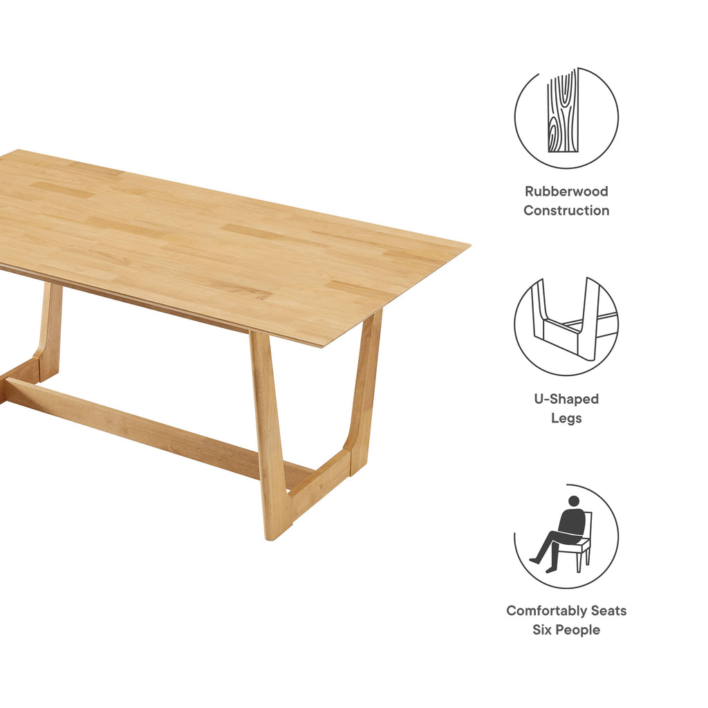 Solara 71" Rectangle Wood Dining Table - Natural