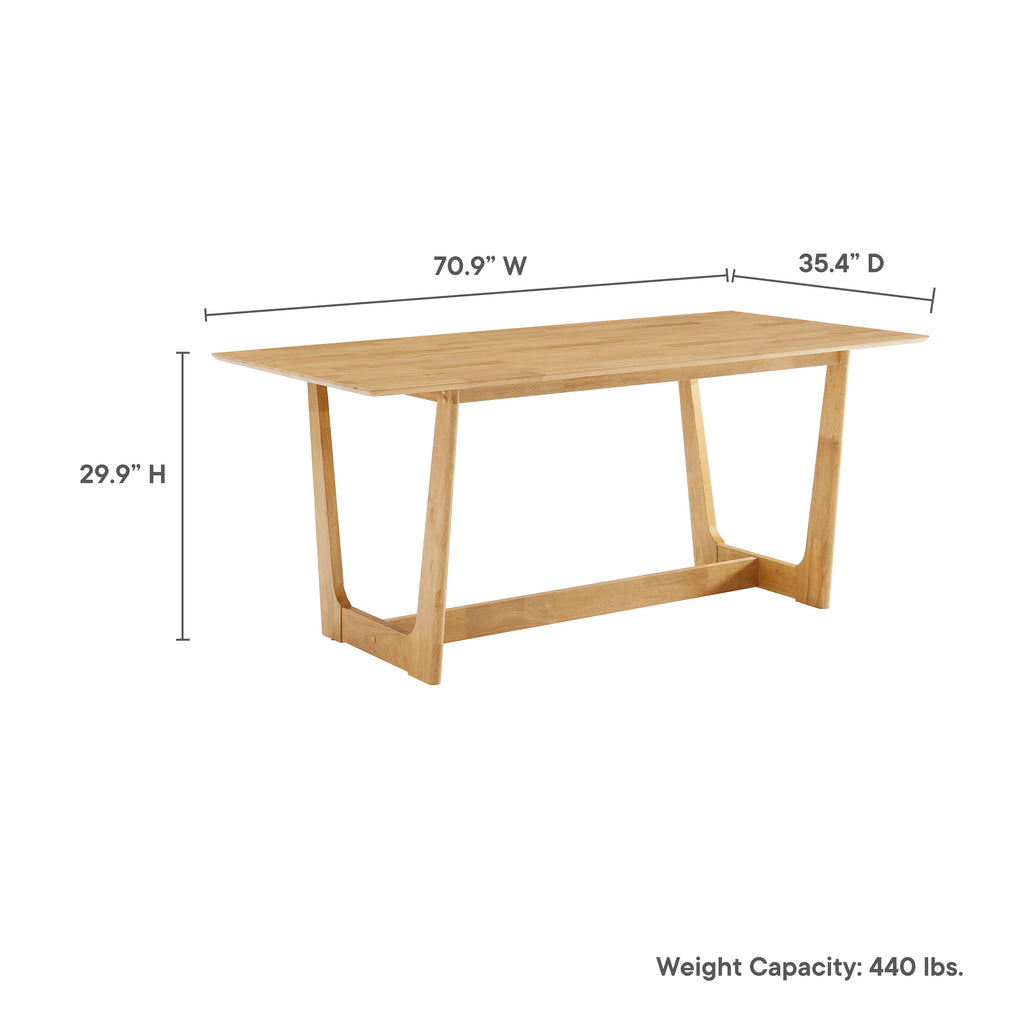 Solara 71" Rectangle Wood Dining Table - Natural