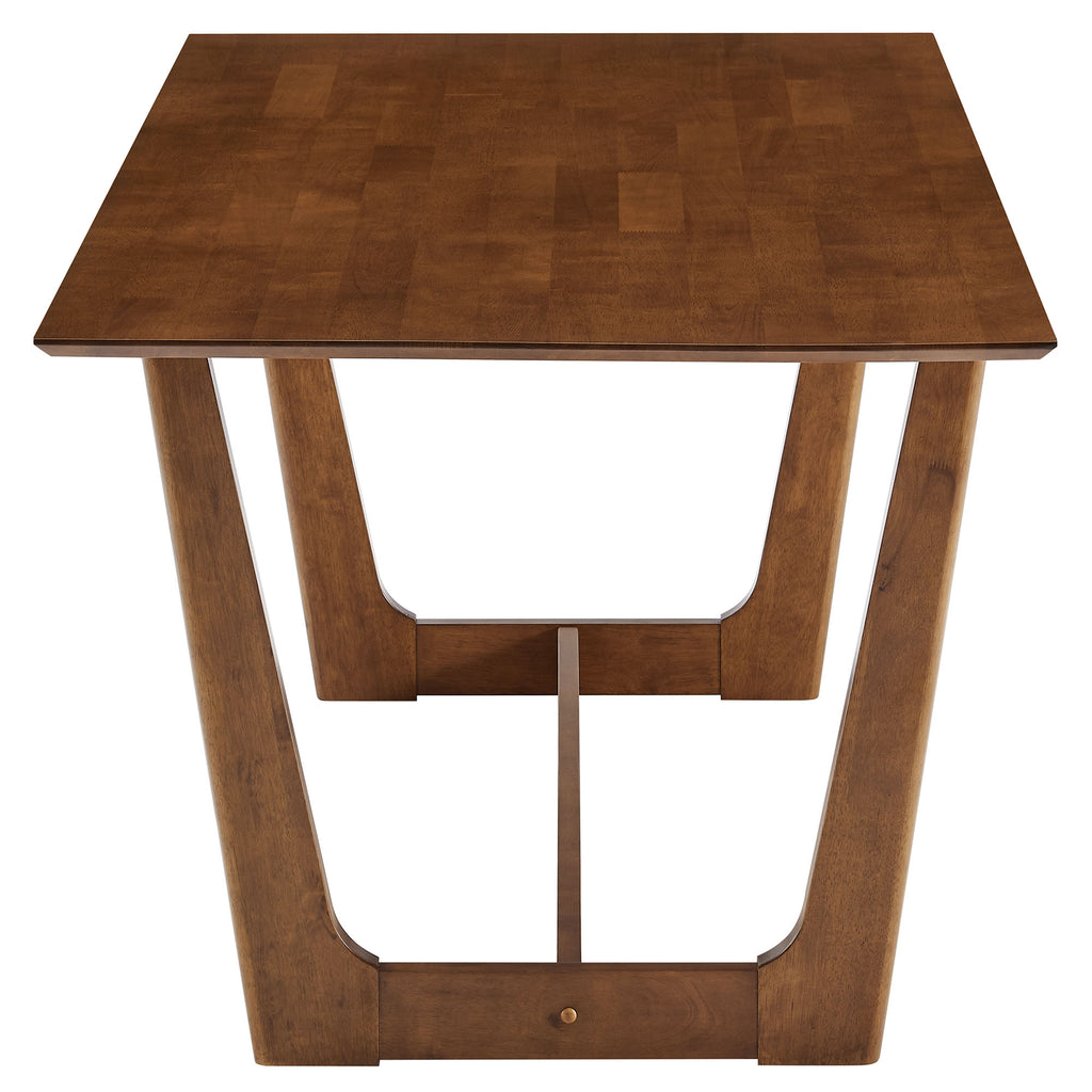 Solara 7-Piece Wood Dining Set with Fabric Upholstered Side Chairs - Walnut Heathered Weave Beige
