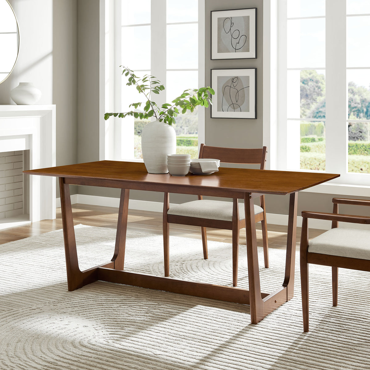 Solara 71" Rectangle Wood Dining Table - Walnut