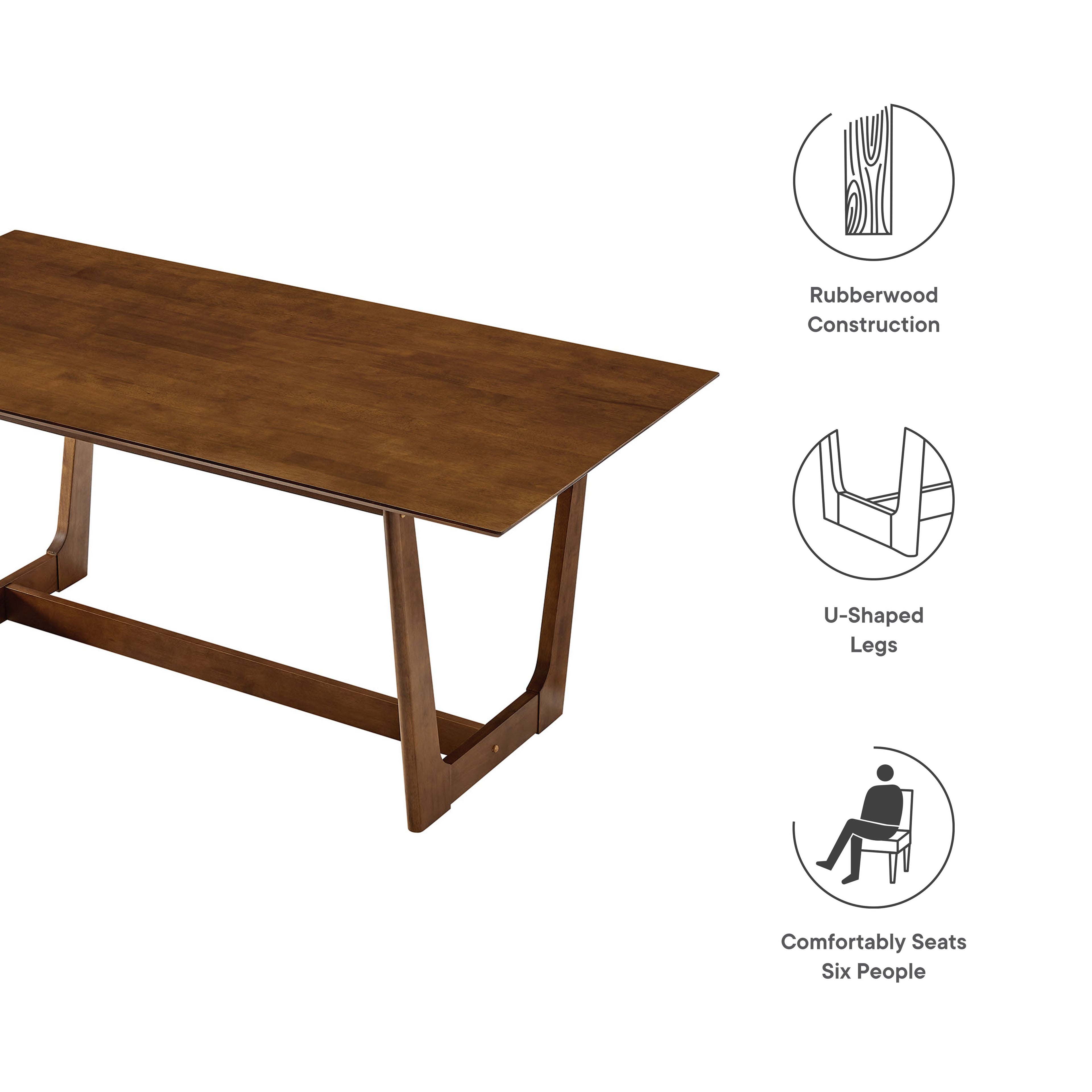 Solara 71" Rectangle Wood Dining Table - Walnut