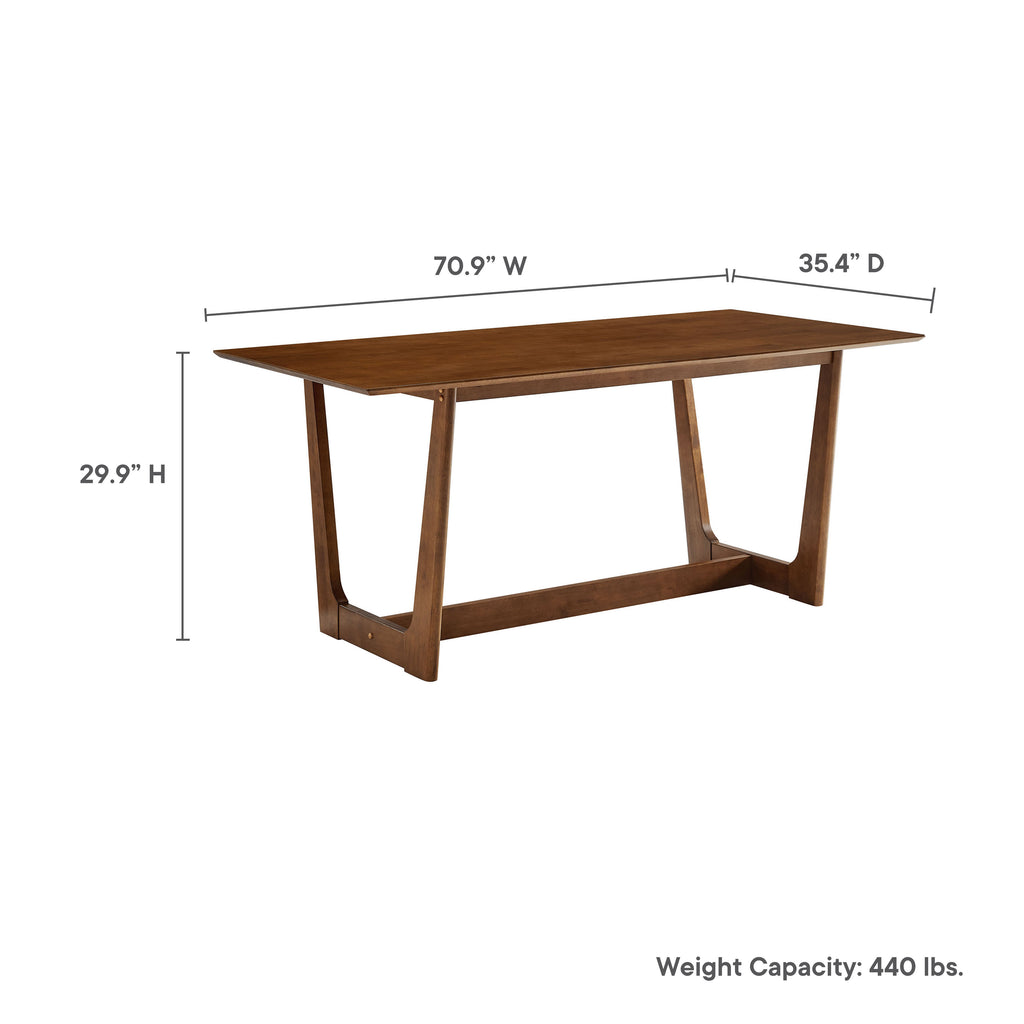 Solara 7-Piece Wood Dining Set with Vegan Leather Side Chairs - Walnut Black