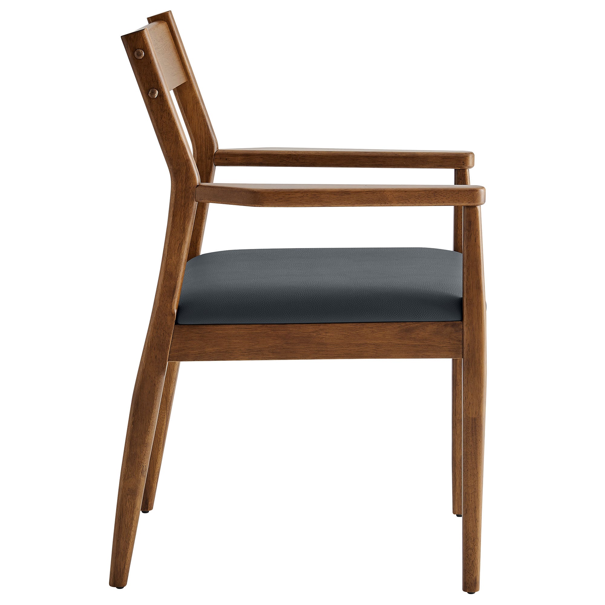 Solara 7-Piece Wood Dining Set with Vegan Leather Armchairs - Walnut Black