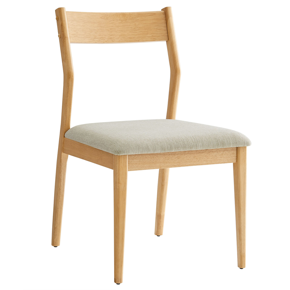 Solara 7-Piece Wood Dining Set with Fabric Upholstered Side Chairs - Natural Heathered Weave Beige
