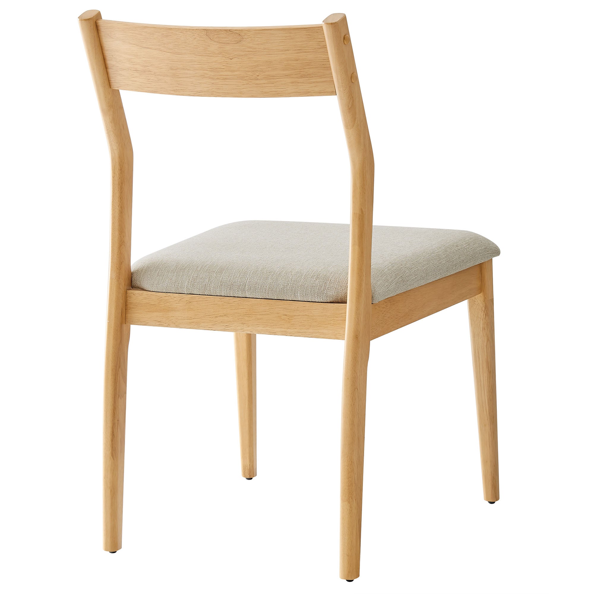 Solara Fabric Wood Dining Side Chairs Set of 2 - Natural Heathered Weave Beige