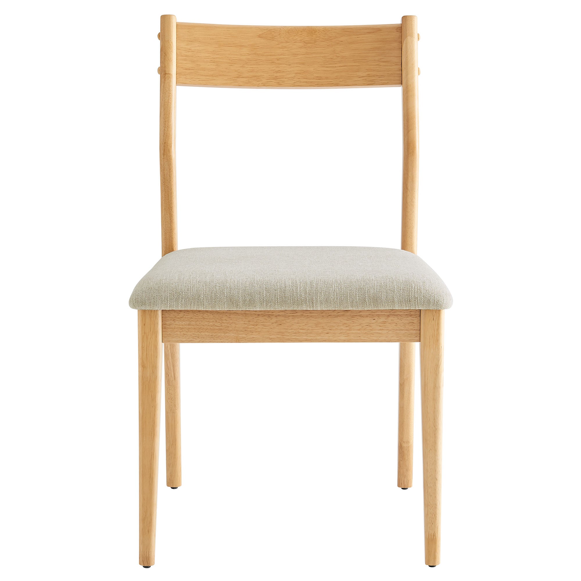 Solara Fabric Wood Dining Side Chairs Set of 2 - Natural Heathered Weave Beige