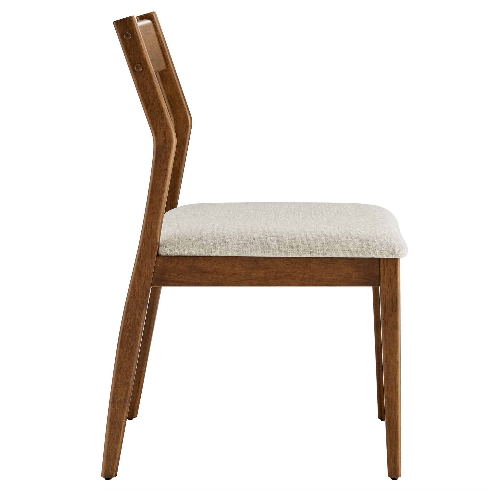 Solara 7-Piece Wood Dining Set with Fabric Upholstered Armchairs - Walnut Heathered Weave Beige