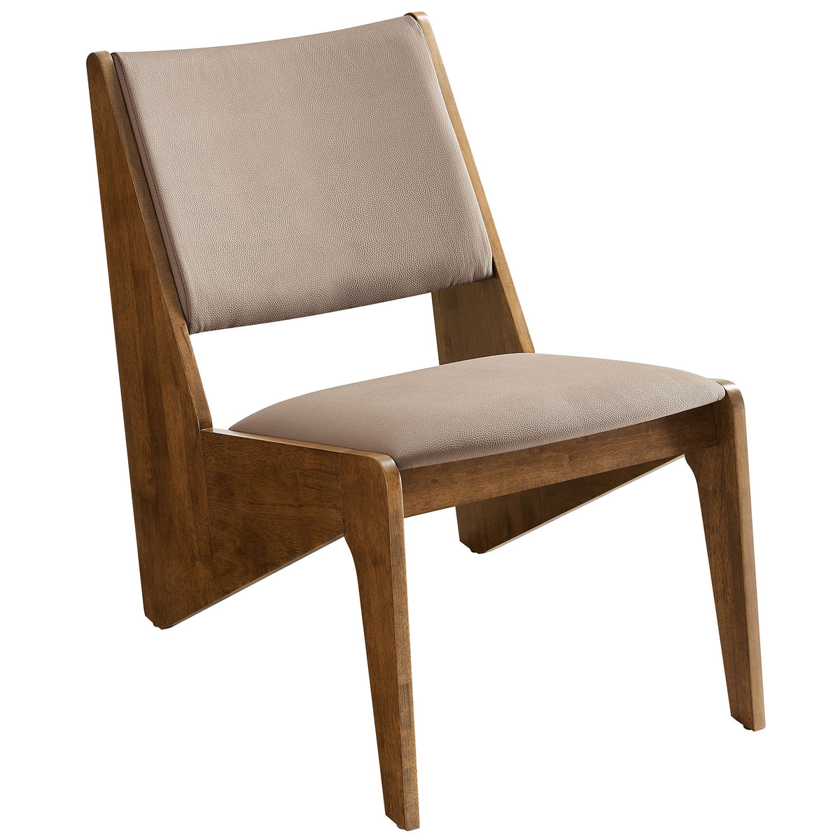 Rylina Vegan Leather Accent Chairs Set of 2 - Walnut Brown