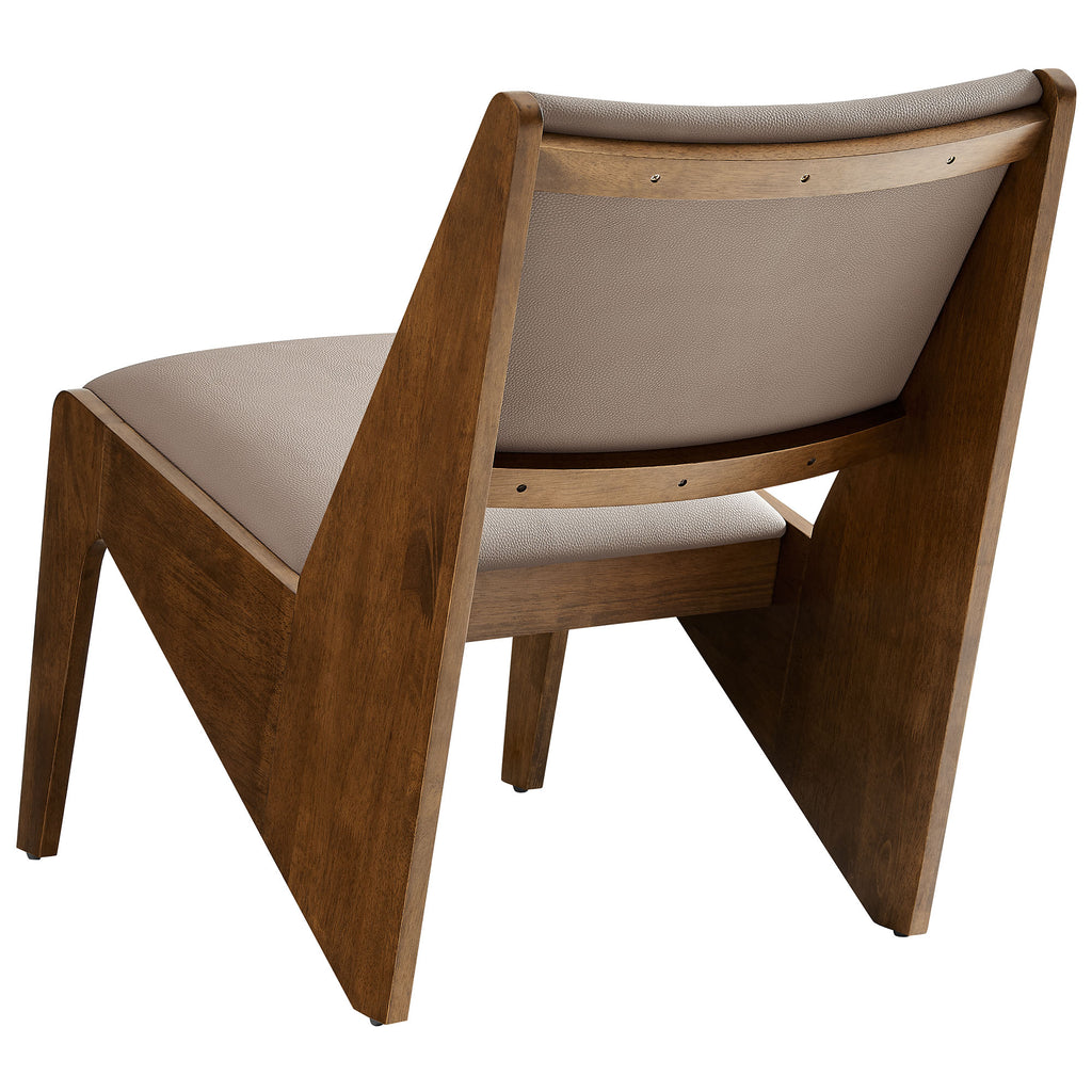 Rylina Vegan Leather Accent Chairs Set of 2 - Walnut Brown