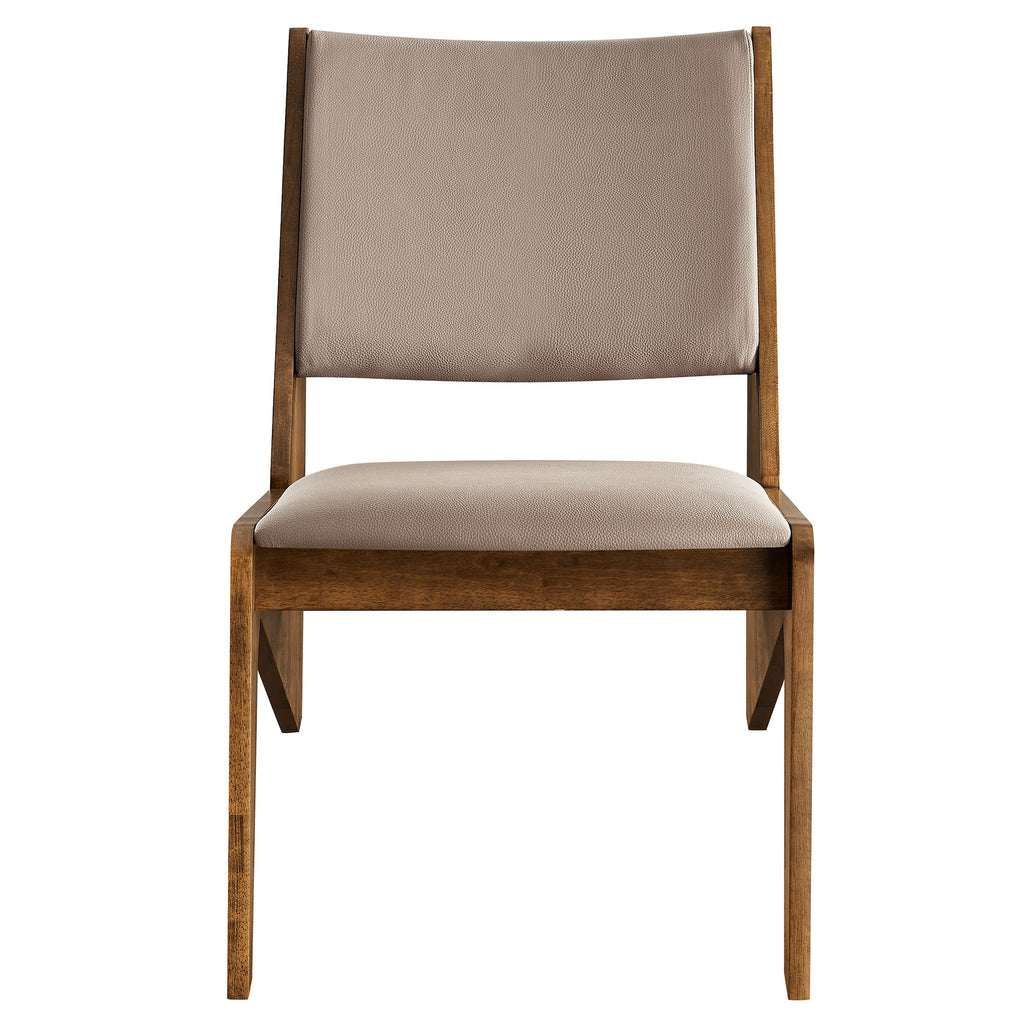 Rylina Vegan Leather Accent Chairs Set of 2 - Walnut Brown