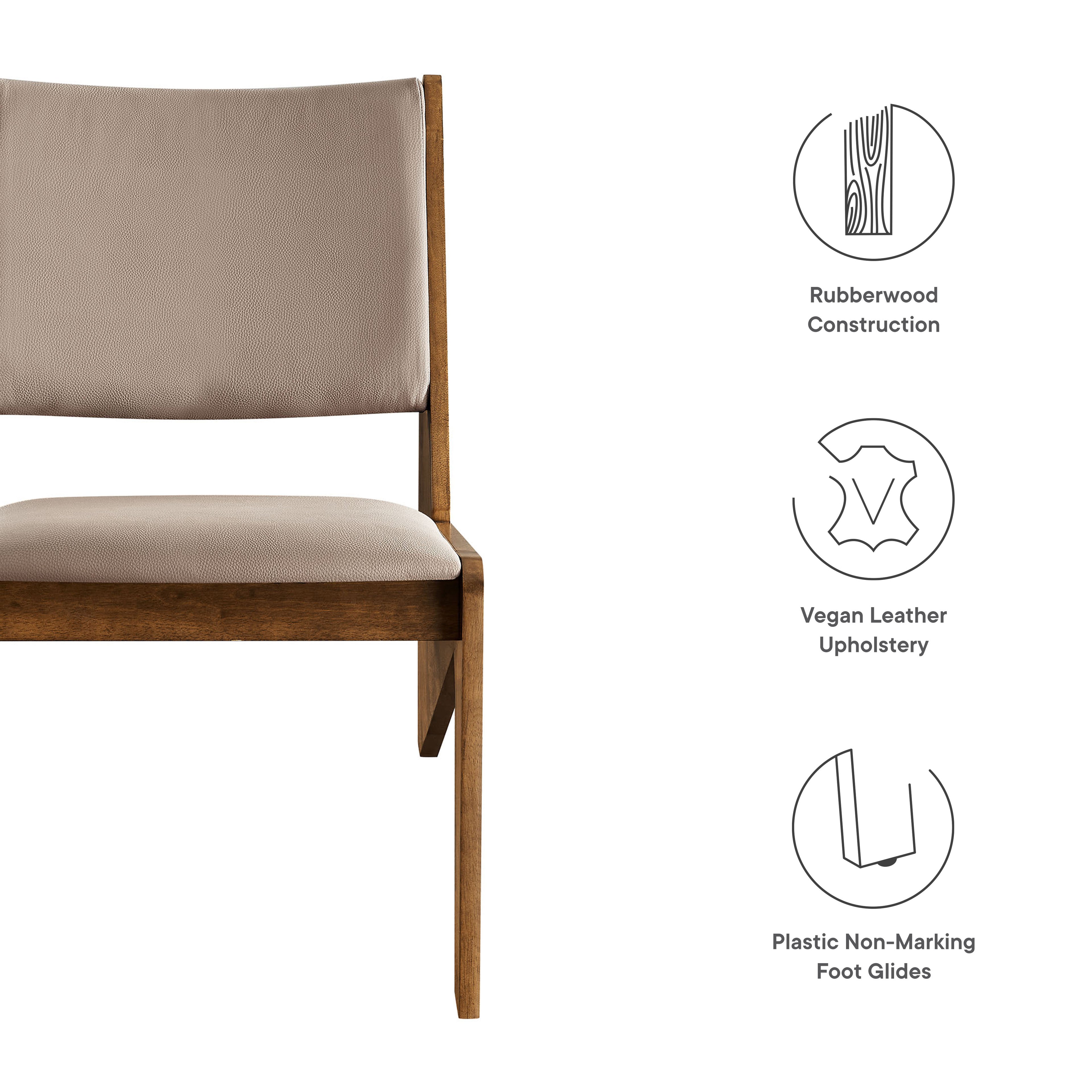 Rylina Vegan Leather Accent Chairs Set of 2 - Walnut Brown