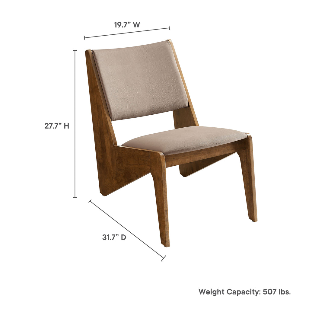 Rylina Vegan Leather Accent Chairs Set of 2 - Walnut Brown
