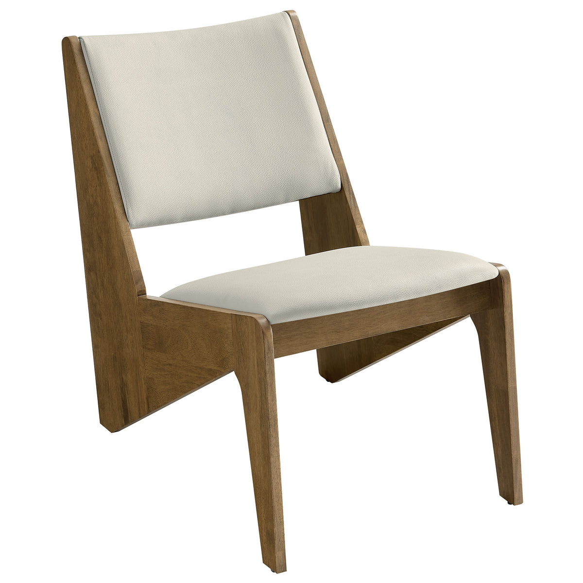 Rylina Vegan Leather Accent Chairs Set of 2 - Weathered Oak Stone
