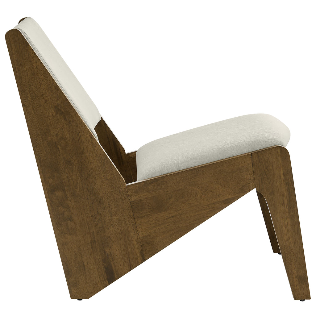 Rylina Vegan Leather Accent Chairs Set of 2 - Weathered Oak Stone