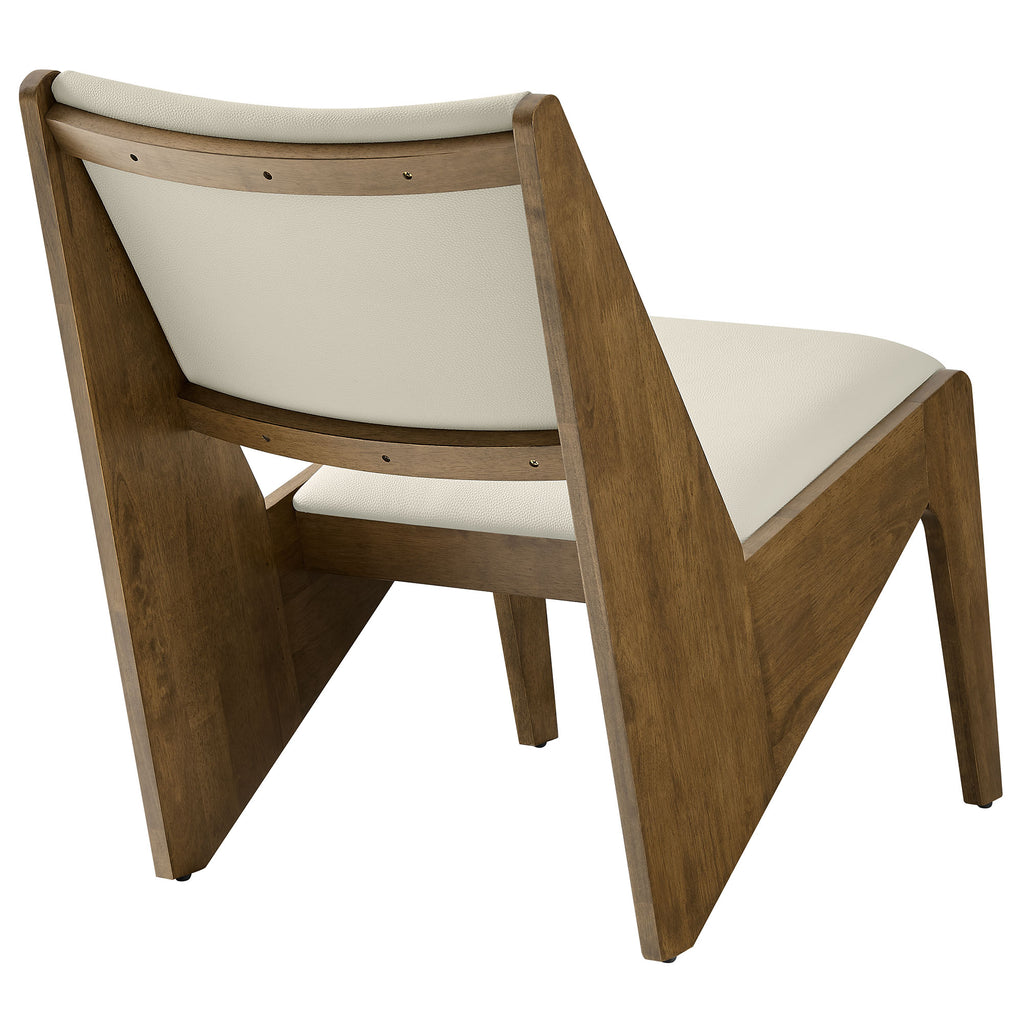 Rylina Vegan Leather Accent Chairs Set of 2 - Weathered Oak Stone