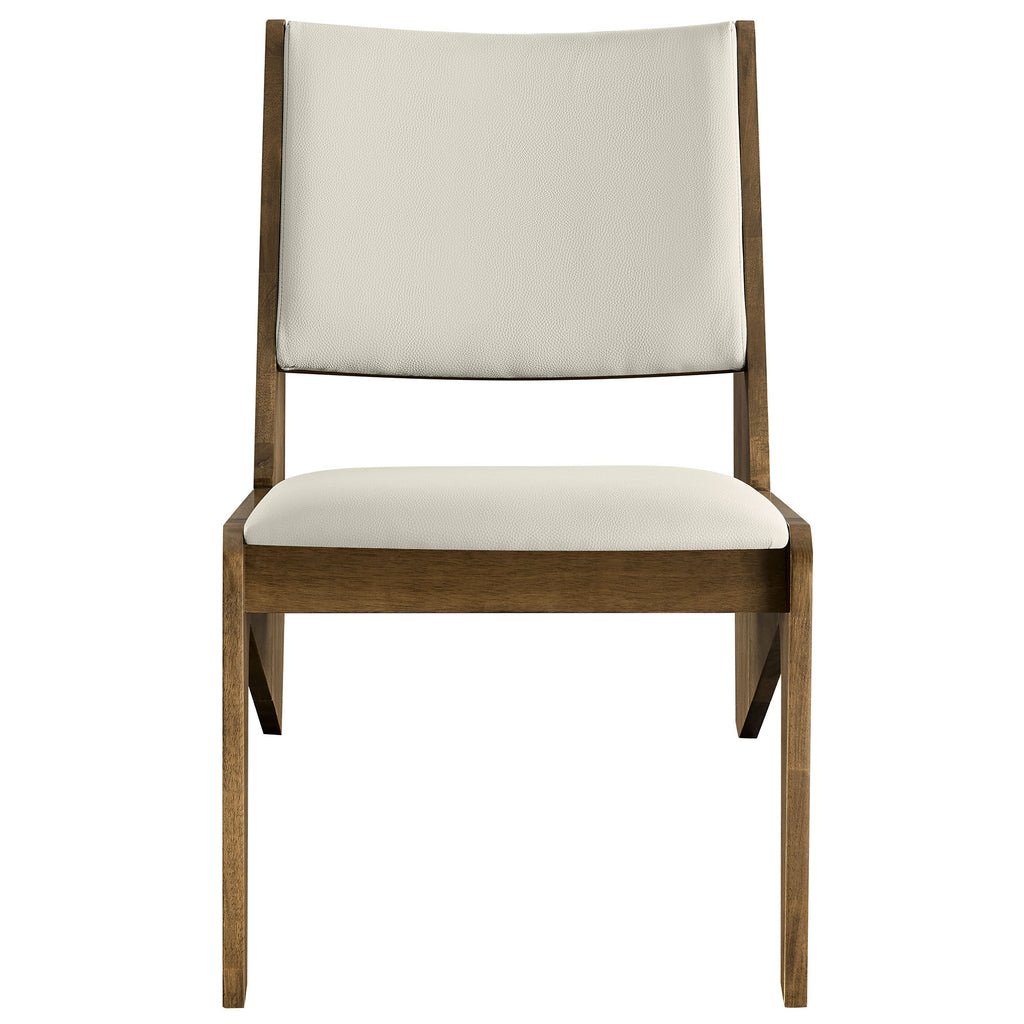 Rylina Vegan Leather Accent Chairs Set of 2 - Weathered Oak Stone